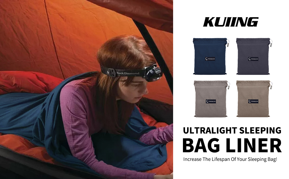 KUIING Sleeping Bag Liner Ultralight, Collapsible Sleeping Bag Sack