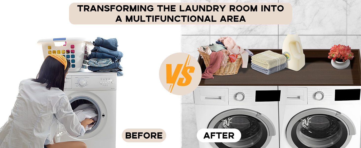 automoris Washer Dryer Countertop,Melamine Laundry