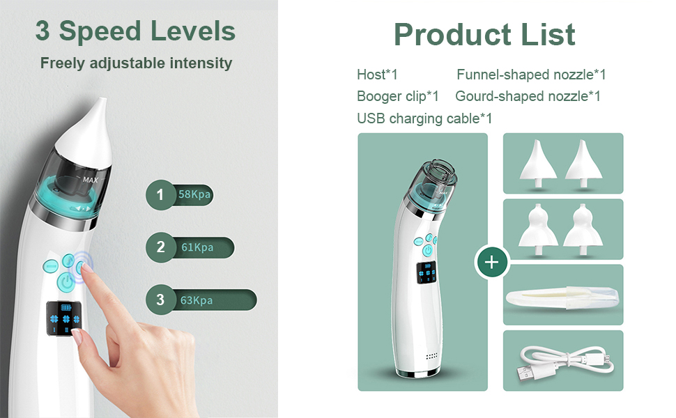 dc2f66e0-d8b6-443d-baa1-30c1c0128498.__CR0,0,970,600_PT0_SX970_V1___ Electric Nasal Aspirator Baby,Portable Baby Nasal Aspirator,Baby Nose Suckers Automatic Nose Cleaner with 2 Silicone Tips, Adjustable Suction 3 Level, Music and Light Soothing Function, Anti-Backflow