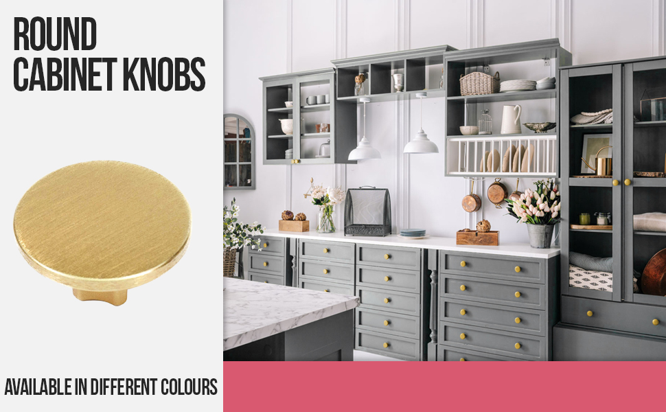 1X Decorative Round Drawer Knobs for Dressers, Desks and