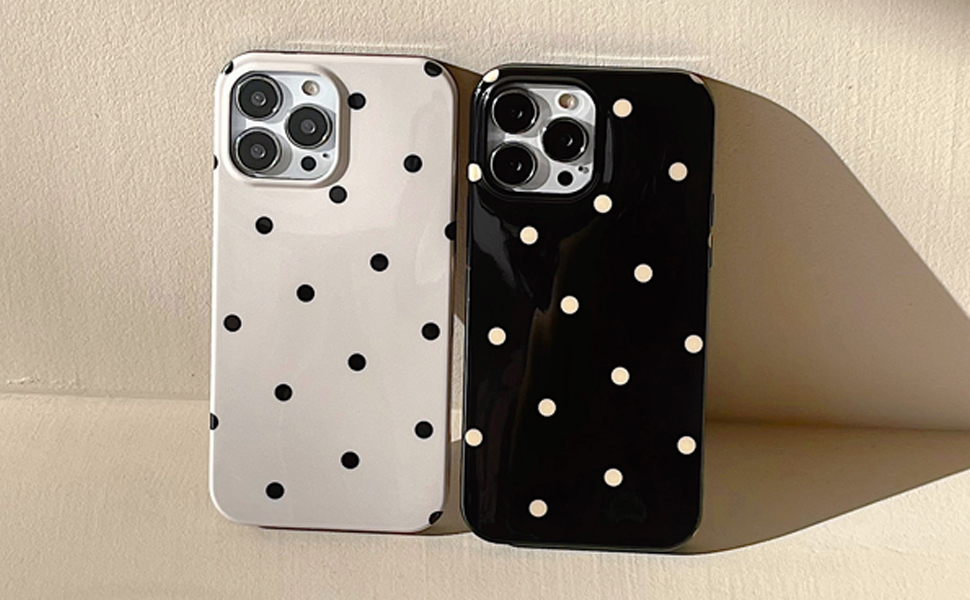 Amazon.com: Retro Black Polka Dots Cute Phone Case