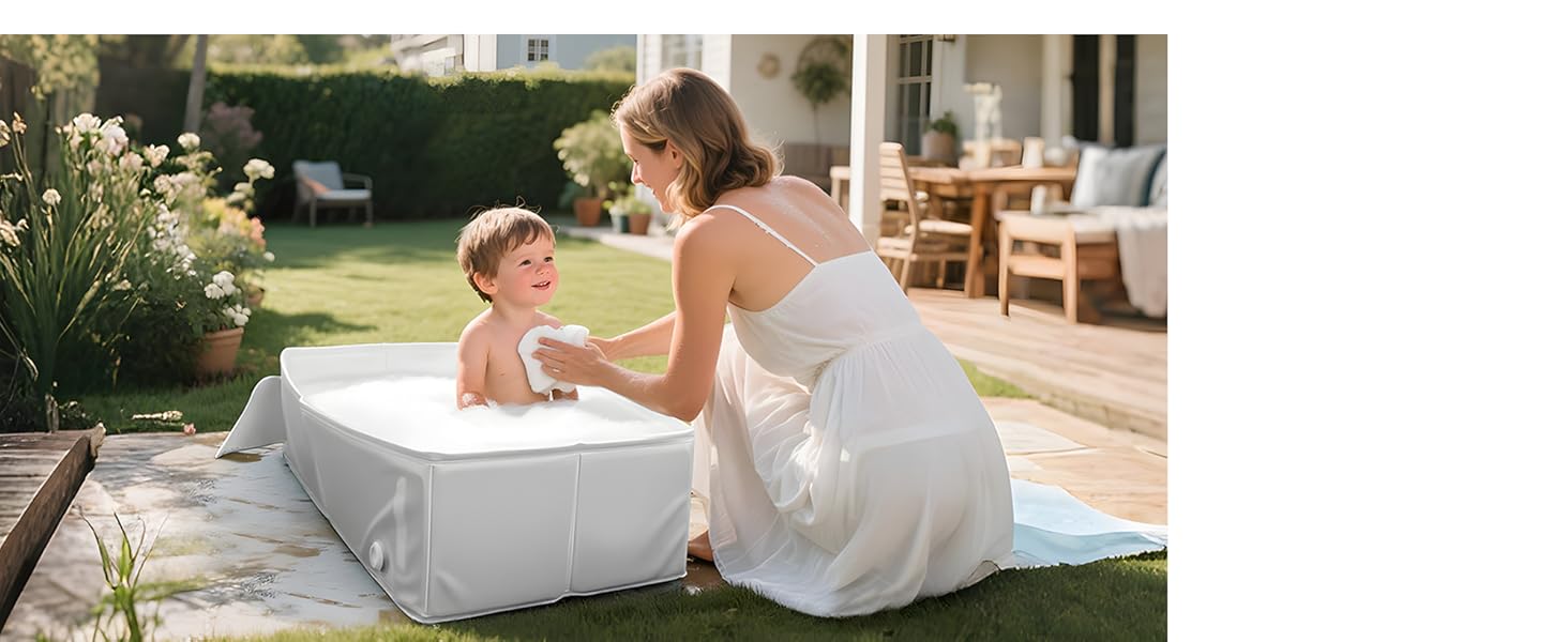 Bathe in the yard.