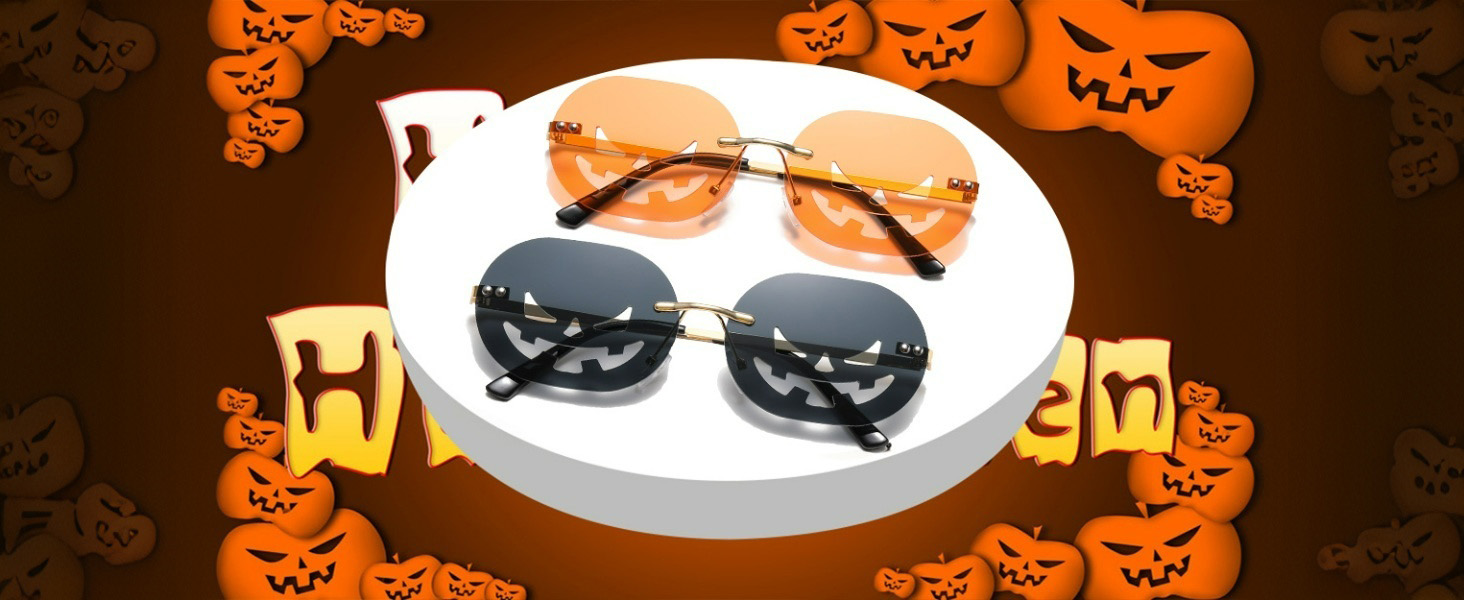 Halloween Pumpkin Sunglasses for Women Men Halloween