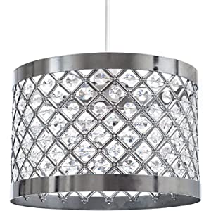 INNOTECK Acrylic Moda Sparkly Ceiling Pendant Light Shade, Steel ,Clear,DS-1343