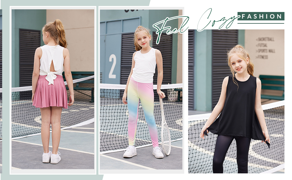 Girls Open Back Sports Clothes