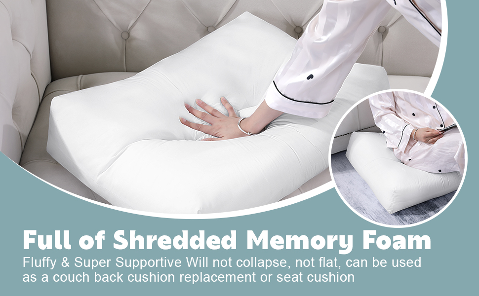 HOMBYS Supportive Back Cushion Replacement for Couch and Bed
| HOMBYS Shredded Foam Sofa Back Cushions, Lumbar Suppo Dc3452db 3d66 41c3 A411 47e1dbbe7c52. CR0,0,970,600 PT0 SX970 V1