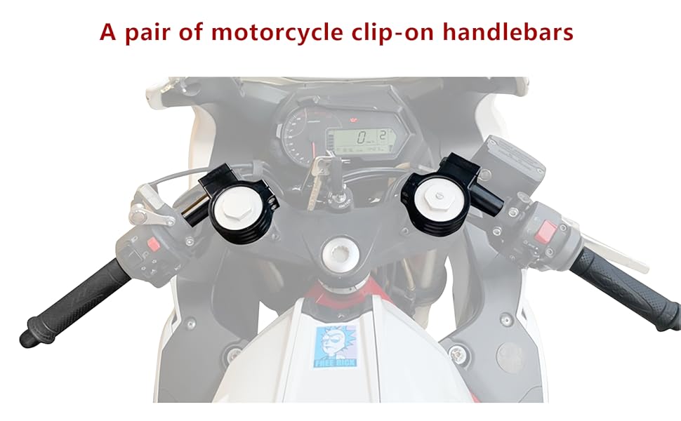 39mm Clip On Motorcycle Handlebars Kit CNC Aluminum Motorbikes