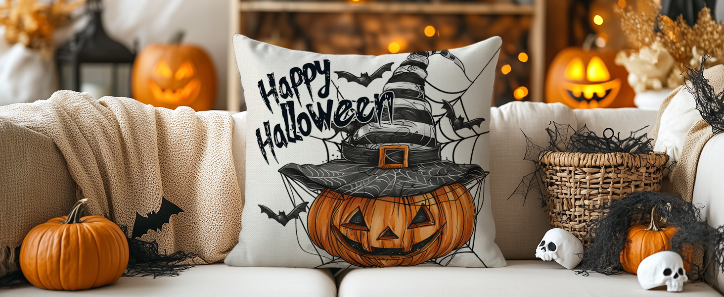 halloween pumpkin pillow covers