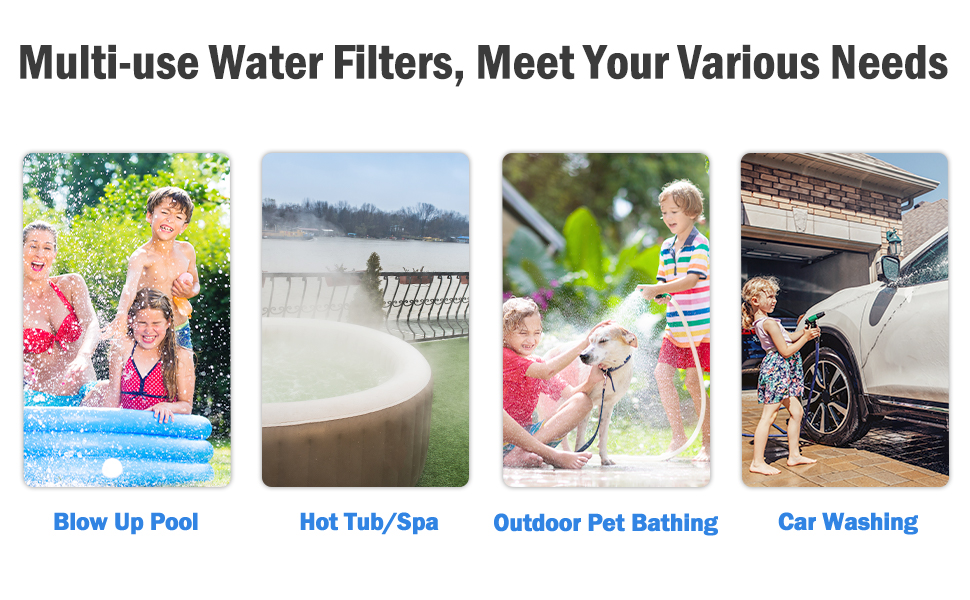 4Pack Garden Hose Filter for Filling Hot Tub/Spa, Reduces