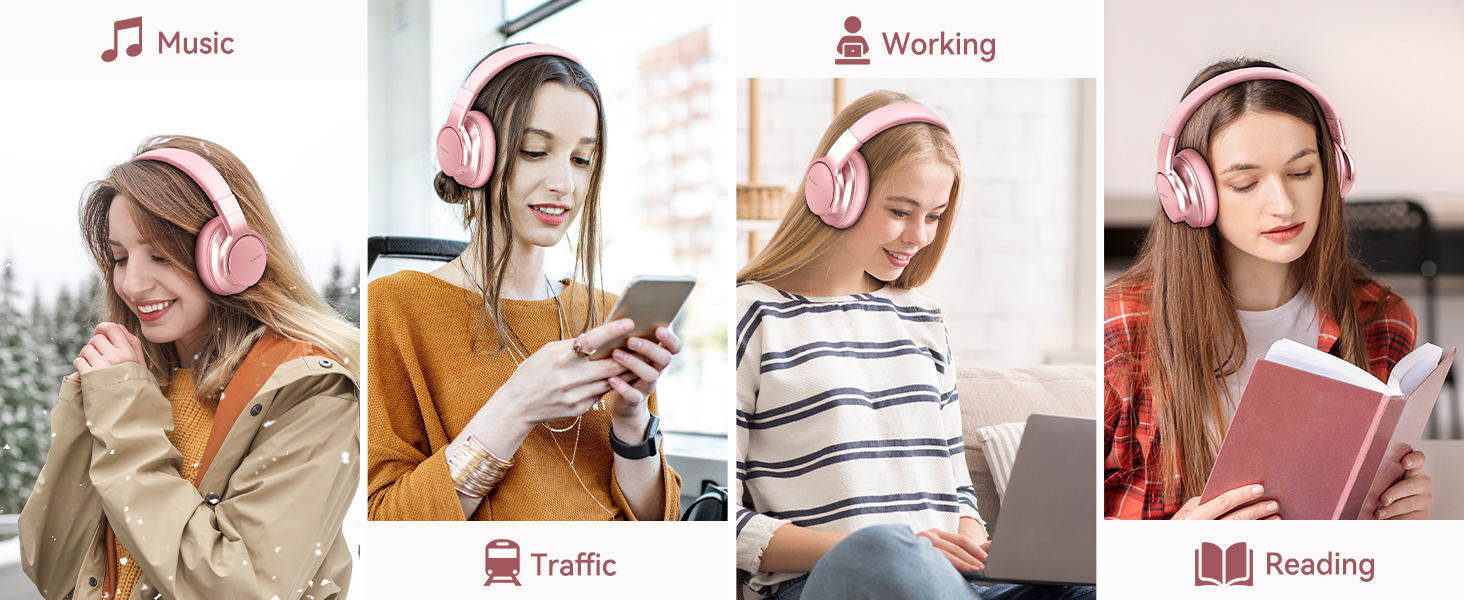 anc wireless headphones for work travel
