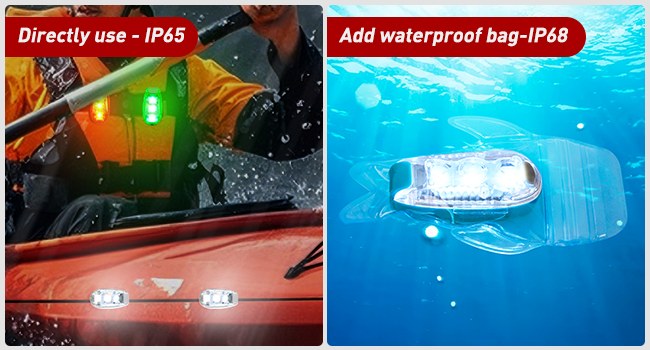 LED Safety Light 4PCS Red Green White Marine Navigation Bike Tail Flash Strobe Lights