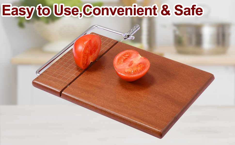 Cheese Slicer Wire, Sapele Wood Cheese Slicer with 3 Replacement Wire Precision