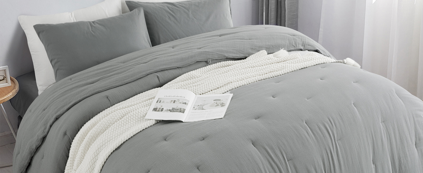 HOMBYS 100% Cotton Muslin Oversized King Comforter for Summer Use, Lightweight and Breathable Down Alternative Soft G Dc48a682 8d44 4b16 8619 3f615a2ad1ef. CR0,0,1464,600 PT0 SX1464 V1