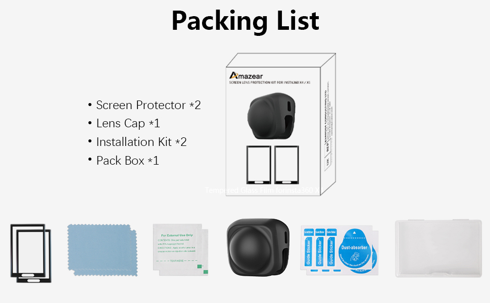 Insta 360 X5 Screen Protector and Lens Cap