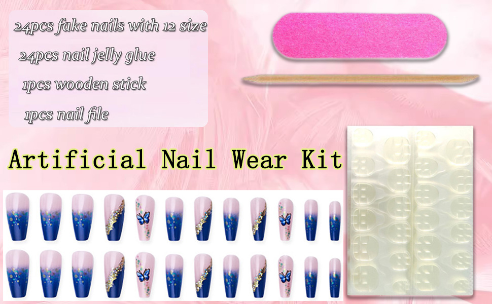 medium square fake nails