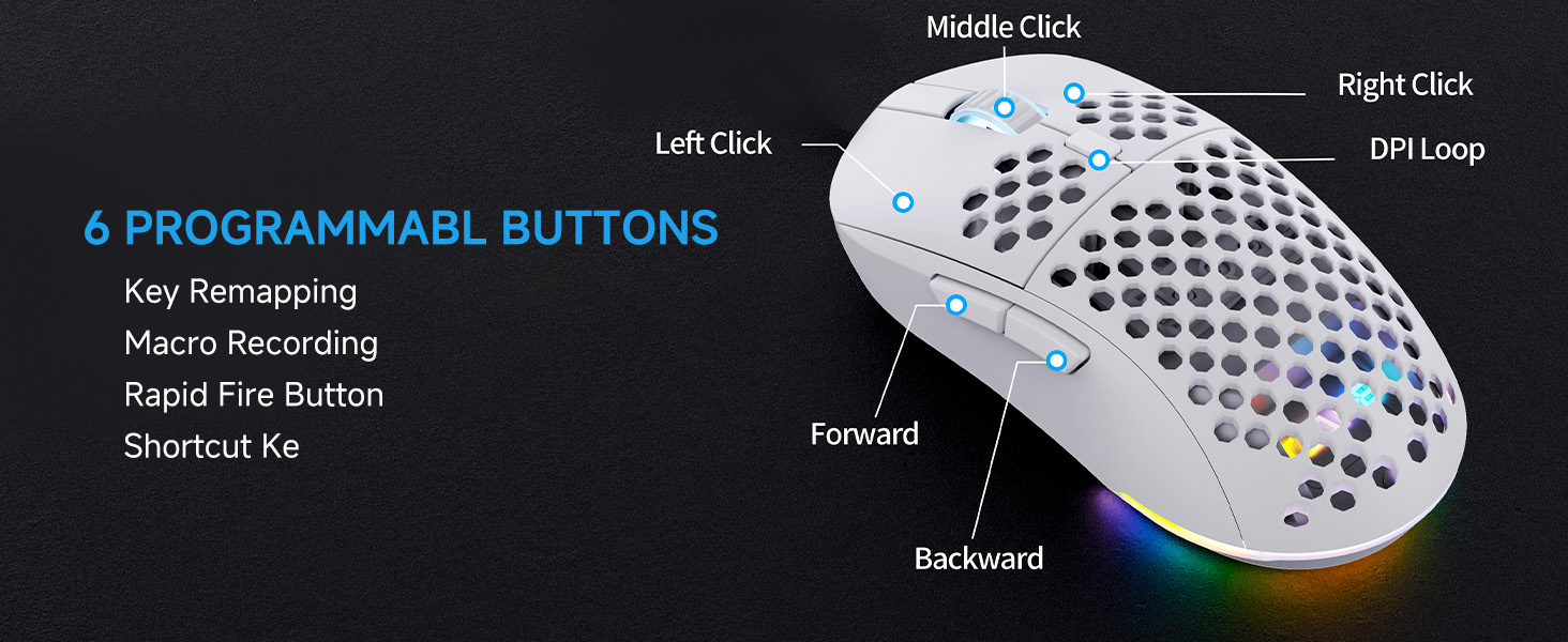 6 programmable buttons gaming mouse