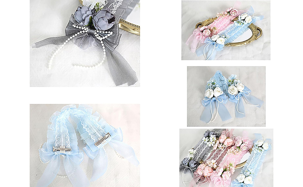 Amazon.co.jp: ロリータ ヘッドドレス 花 リボン 森ガール 髪