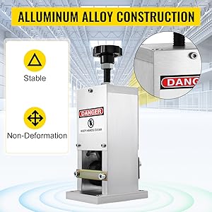 VEVOR Machine A Denuder Manuelle 1,5-25 Mm Pince A Denuder Fils, 15 M/min Lame Remplacable Machine A Denuder Cable En Alliage DeAluminium Avec Panneau DeAlimentation Pour Recuperation Recyclage Fil 11 Machine à Dénuder Manuelle