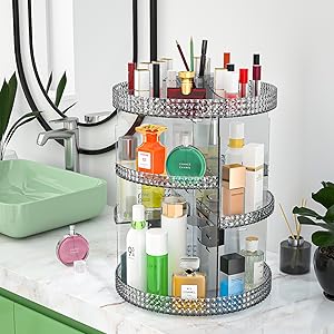 rotating makeup organizer