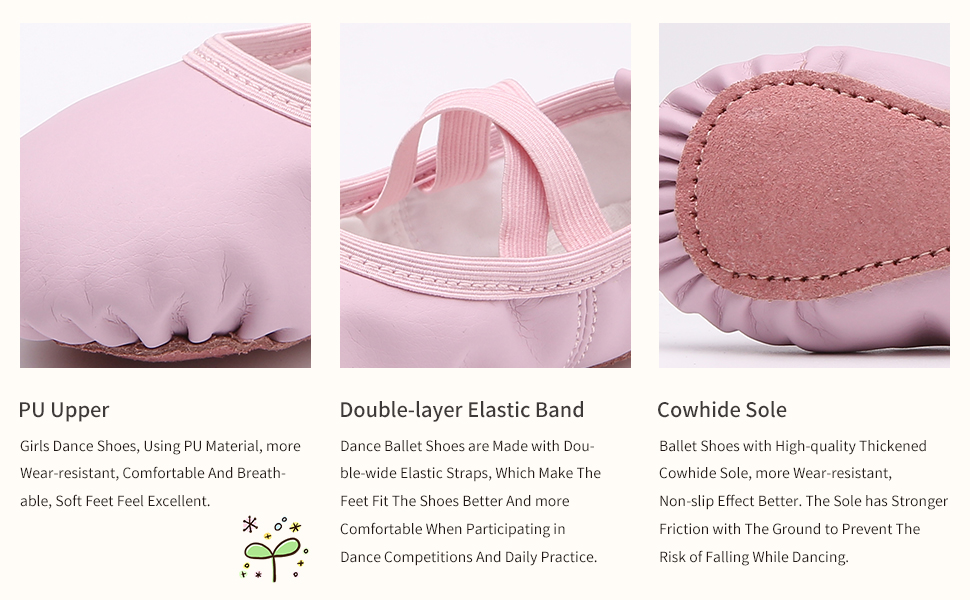 Girls Ballet Shoes, Ballerina Slippers Dance Flats for Kids, Toddlers Dancing, Yoga Soft Gymnastic