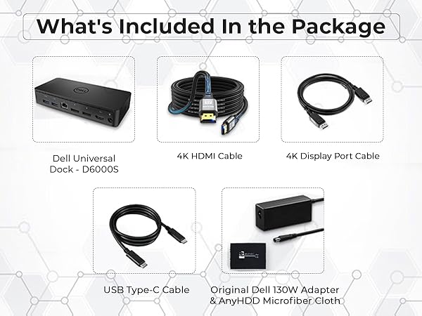 PCケーブル・コネクタ D6000 Universal Docking Station Amazon.com: Dell Universal Dock D6000 High Speed USB-C & USB