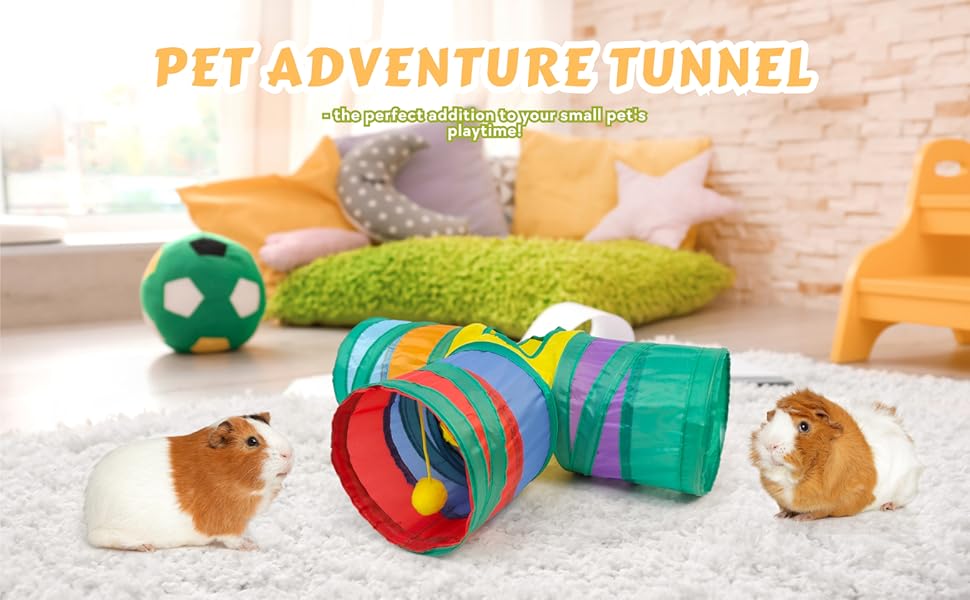 TiereCare Guinea Pig Tunnel Collapsible 3 Way Small