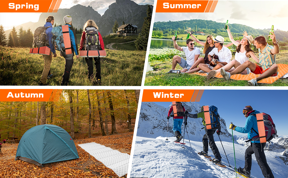 TIYURENER Closed Cell Foam Sleeping Pad,Folding Sleeping Pad Backpacking,Moisture