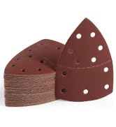 Shawya 50 PCS Mouse Sander Sandpaper for Mouse Sander 11 Hole Detail Sandpaper Sanding Paper 40 G...