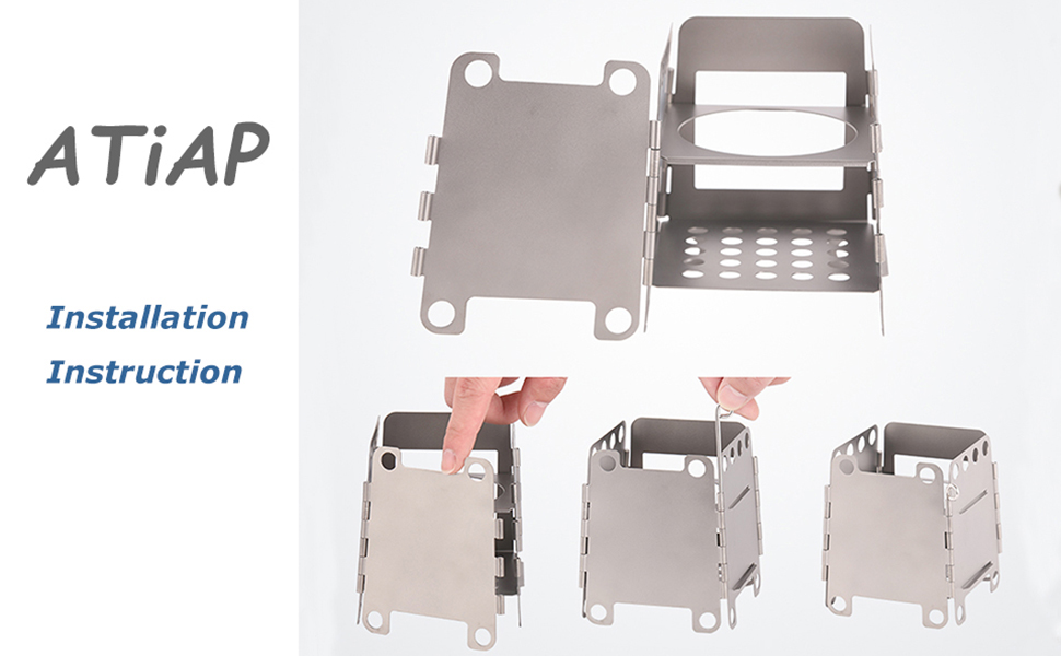 ATiAP Titanium Wood Burning Stove Foldable Alcohol Stove
