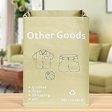 Recycling clothes,toys,recyclable items sorting and collection waste bin bags