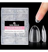 UNA GELLA Short Almond Round Fake Nails 504pcs Short Almond Press on Nails Pre-shape Short Almond...