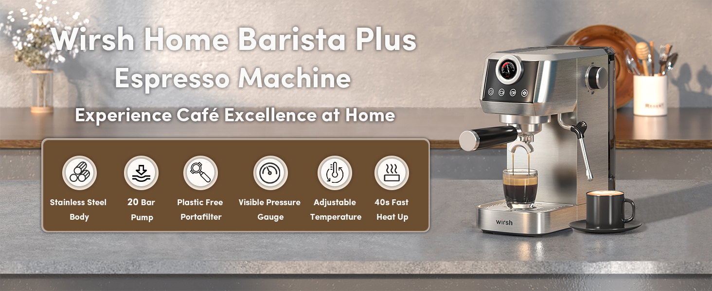wirsh home barista plus espresso machine