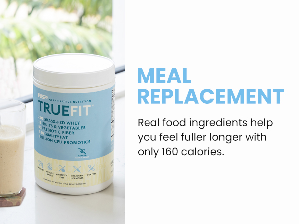 whey protein powder grass fed with probiotics prebiotics truefit aminolean meal replacement shake