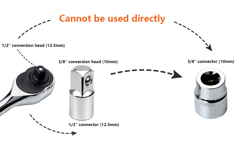 4pcs Socket Adapter Socket Sets 1/2&amp;quot; to 3/8&amp;quot;, 3/8&amp;quot; to 1/2&amp;quot;,1/4&amp;quot; to 3/8 ...