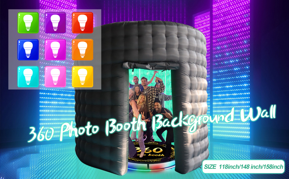 360 Photo Booth Background Wall 118inch/148 inch/158inch