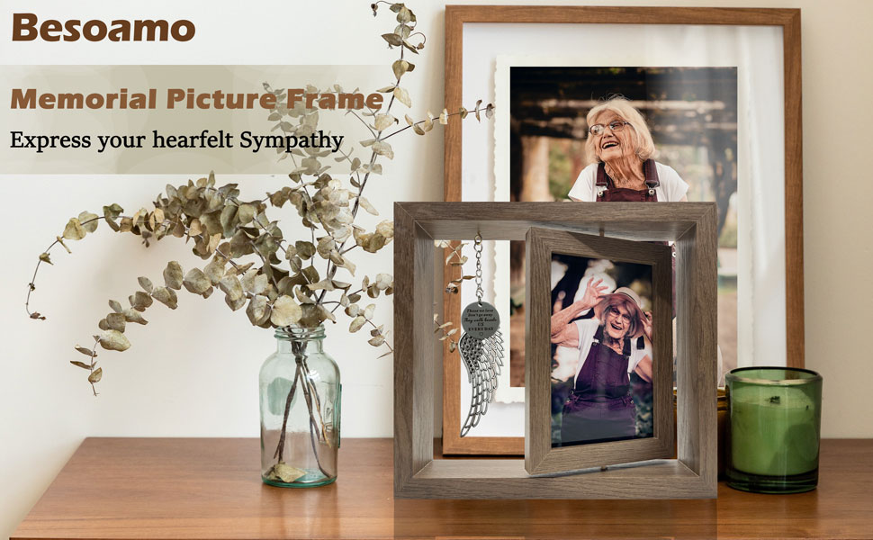 Besoamo Memorial Picture Frame 4x6, Sympathy Gifts for