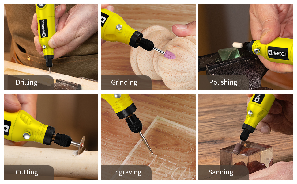 HARDELL Cordless Rotary Tool, 5 Variable Speed Mini Rotary Tool Kit