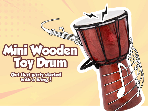 8 Inch Mini Wooden Toy Drum