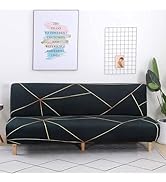 ele ELEOPTION Armless Sofa Bed Cover Stretch Slipcover Folding Couch Futon Covers Full Size Print...
