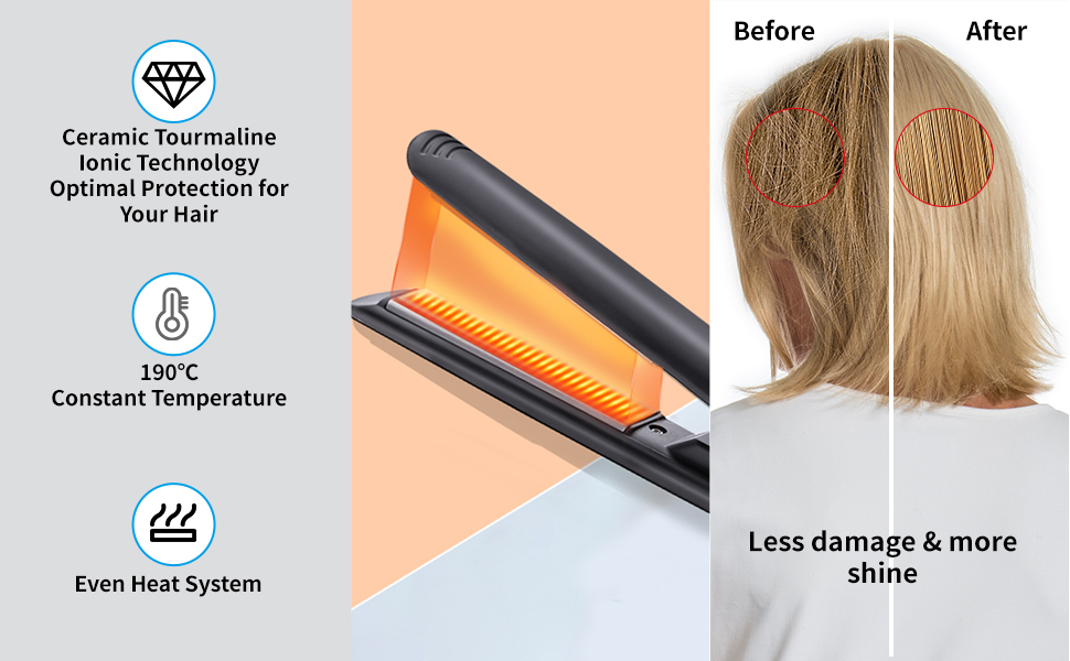 ZITFRI Mini Straighteners for Short Hair Ceramic Mini Hair Straightener