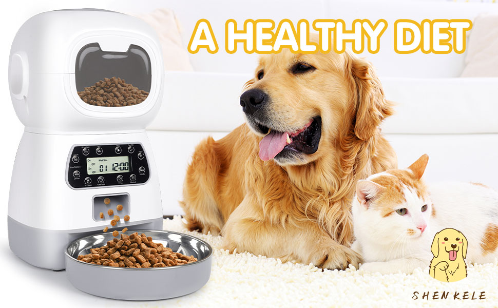 Pet Supplies Automatic Cat Feeders, 3.5L Timed Dog Feeder 4 Meals