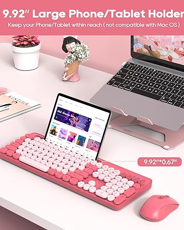 Wireless Keyboard and Mouse Combo with Retro Round Keycaps Black Friday