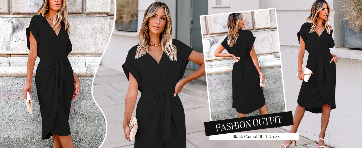 black midi dress summer casual dress