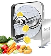 Anatole Commercial Vegetable Slicer Stainless Steel 0-0.4'' Thickness Adjustable Manual Veggie Fr...