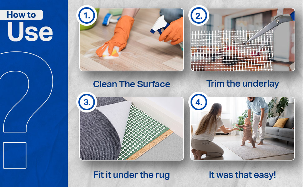 Jesties Non Slip Rug Underlay This 80x180cm Anti Slip Rug Underlay