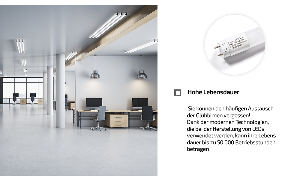 KOLORENO Professionelle LED-Leuchtstofflampe T8 9W - 60 cm LED