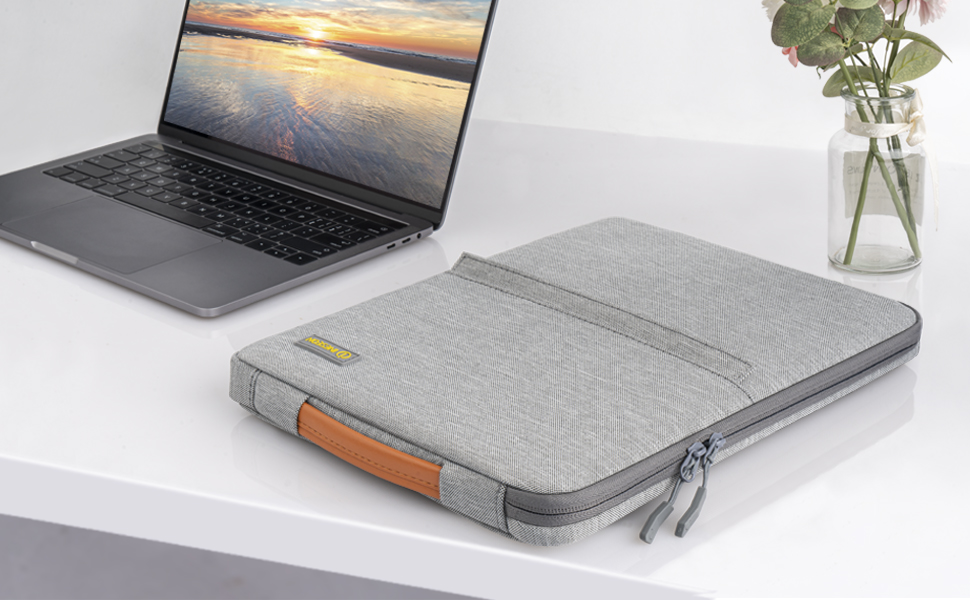 laptop sleeve on a desk