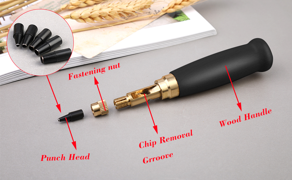 Japanese Screw Punch, Japanese Punch Tool, 6 Tip Sizes Leather Tool Craft Punches, Leather Hole