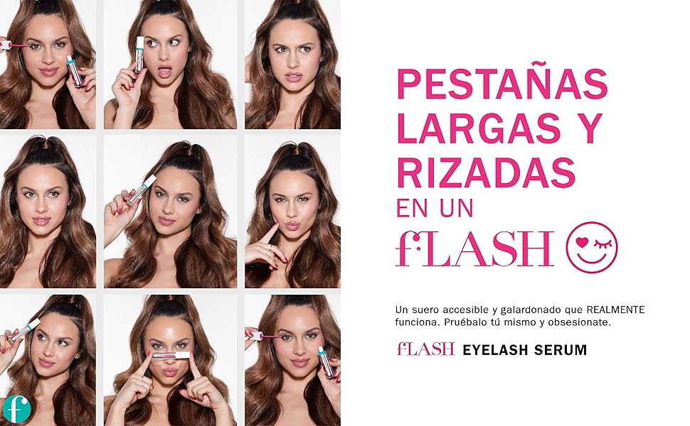 flash eyelash serum, flash cosmetics, eyelash growth, long curled lashes, lash serum