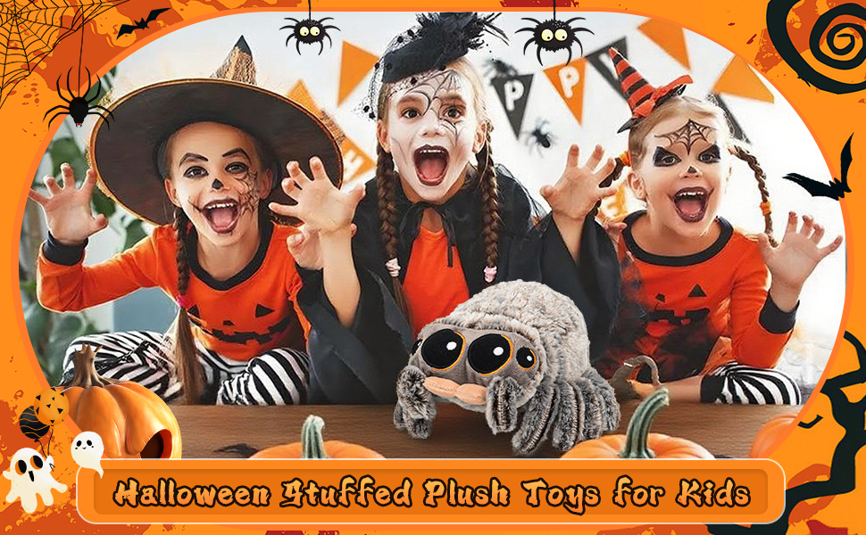 Text reads 'Halloween Activities! Black Orange Glow Party'. Series of images showing children in Halloween costumes against orange and black backgrounds with decorative spooky elements.